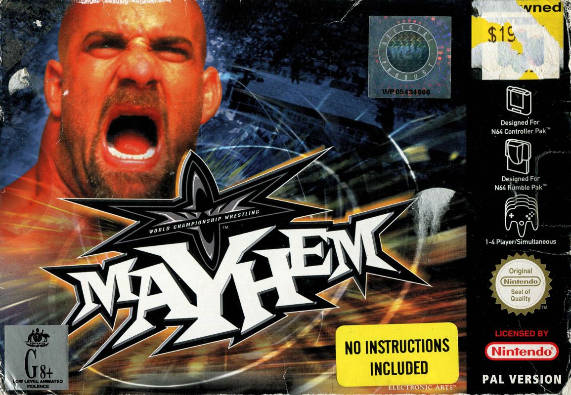 WCW Mayhem box art for Nintendo 64